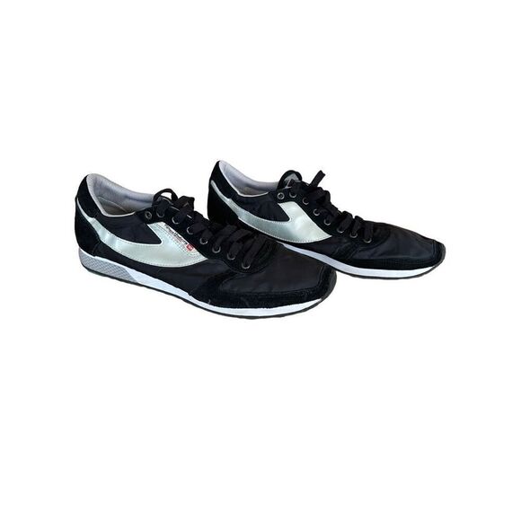Diesel Womens Black Lace Up Closed Toe Low Top Sneaker Athletic Shoes Size 11 - Picture 1 of 7